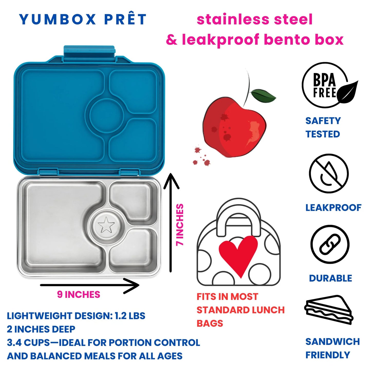 Yumbox Pret Twilight Blue Glitter