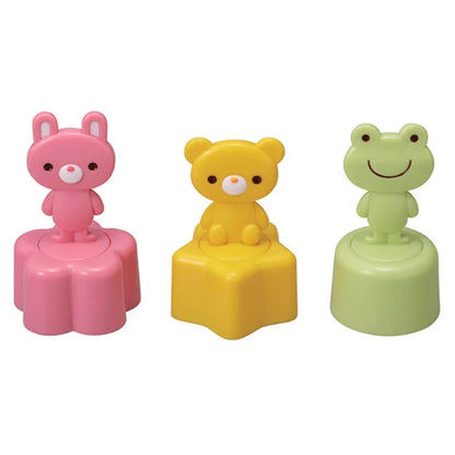 Állatkás kiszúró és pecsét - nyuszi, maci, béka (3 db)