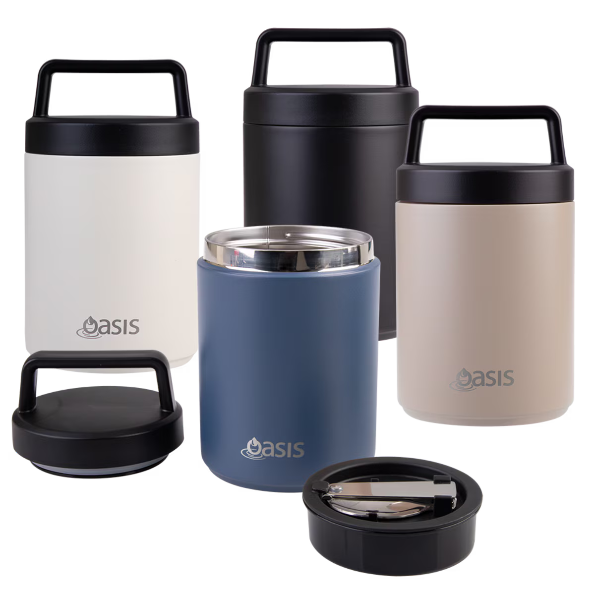 Oasis rozsdamentes ételtermosz kanállal és szósztartóval 480 ml (több színben)