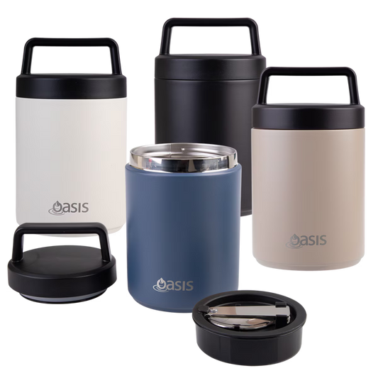 Oasis rozsdamentes ételtermosz kanállal és szósztartóval 480 ml (több színben)