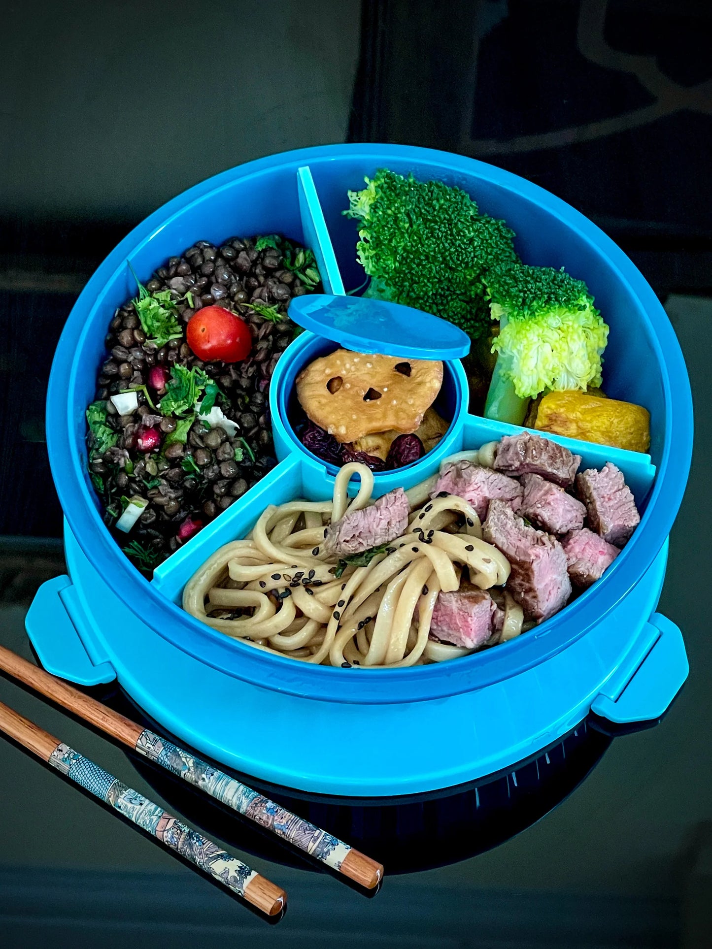 Yumbox salátás doboz - türkíz