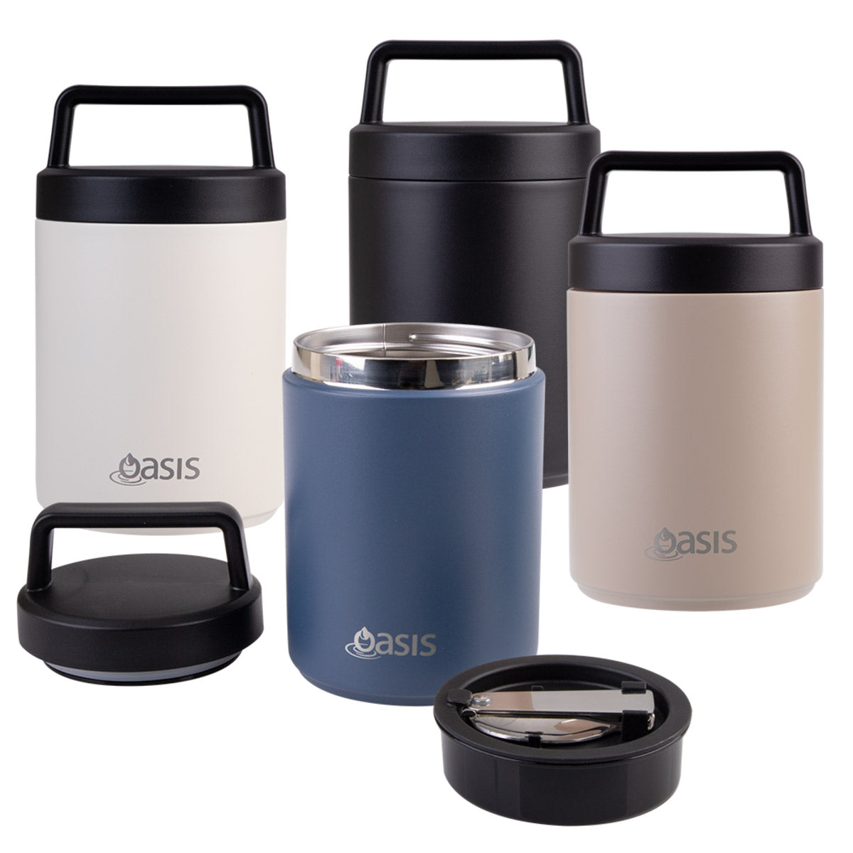 Oasis rozsdamentes ételtermosz kanállal és szósztartóval 480 ml (több színben)