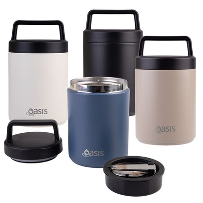Oasis rozsdamentes ételtermosz kanállal és szósztartóval 480 ml (több színben)
