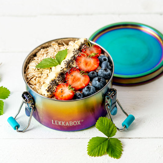 Lekkabox Clipsy Rainbow - rozsdamentes kerek ételtároló doboz